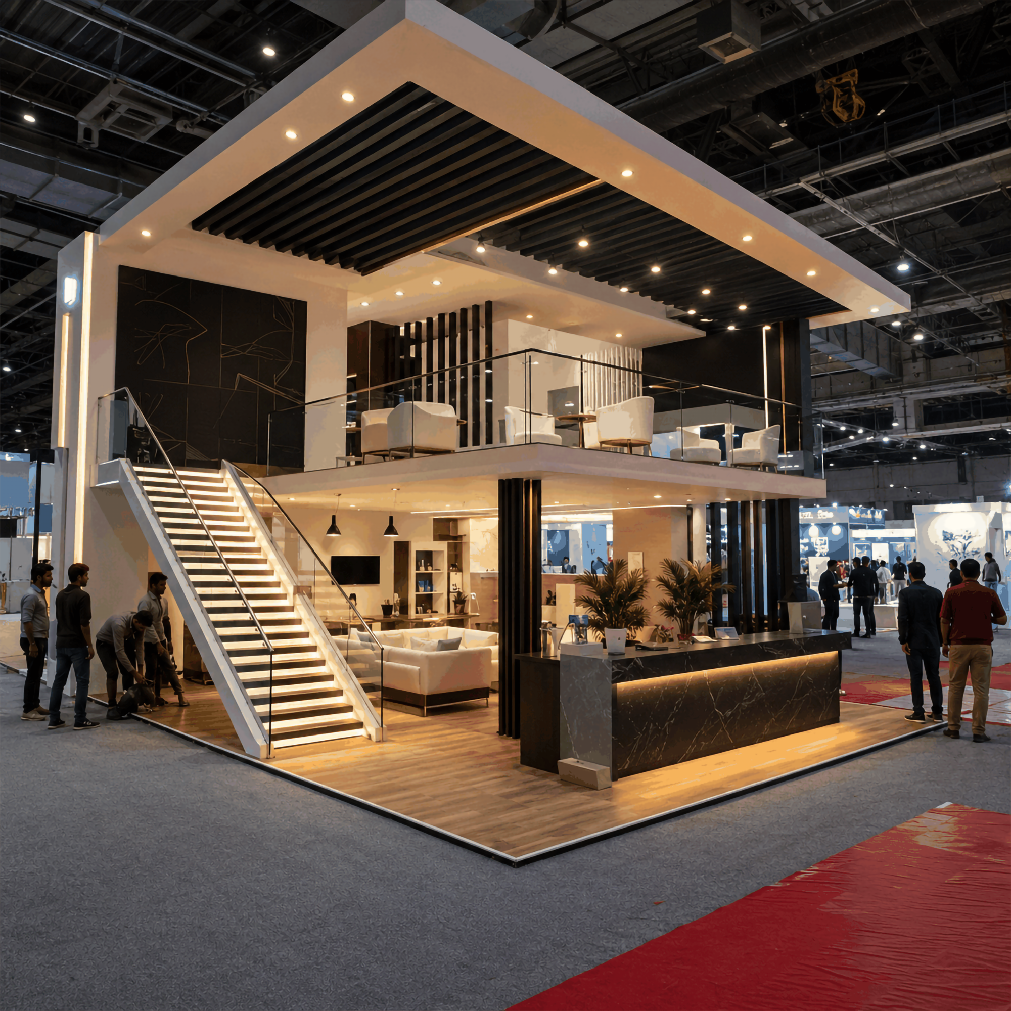 Mezzanine exhibition stall