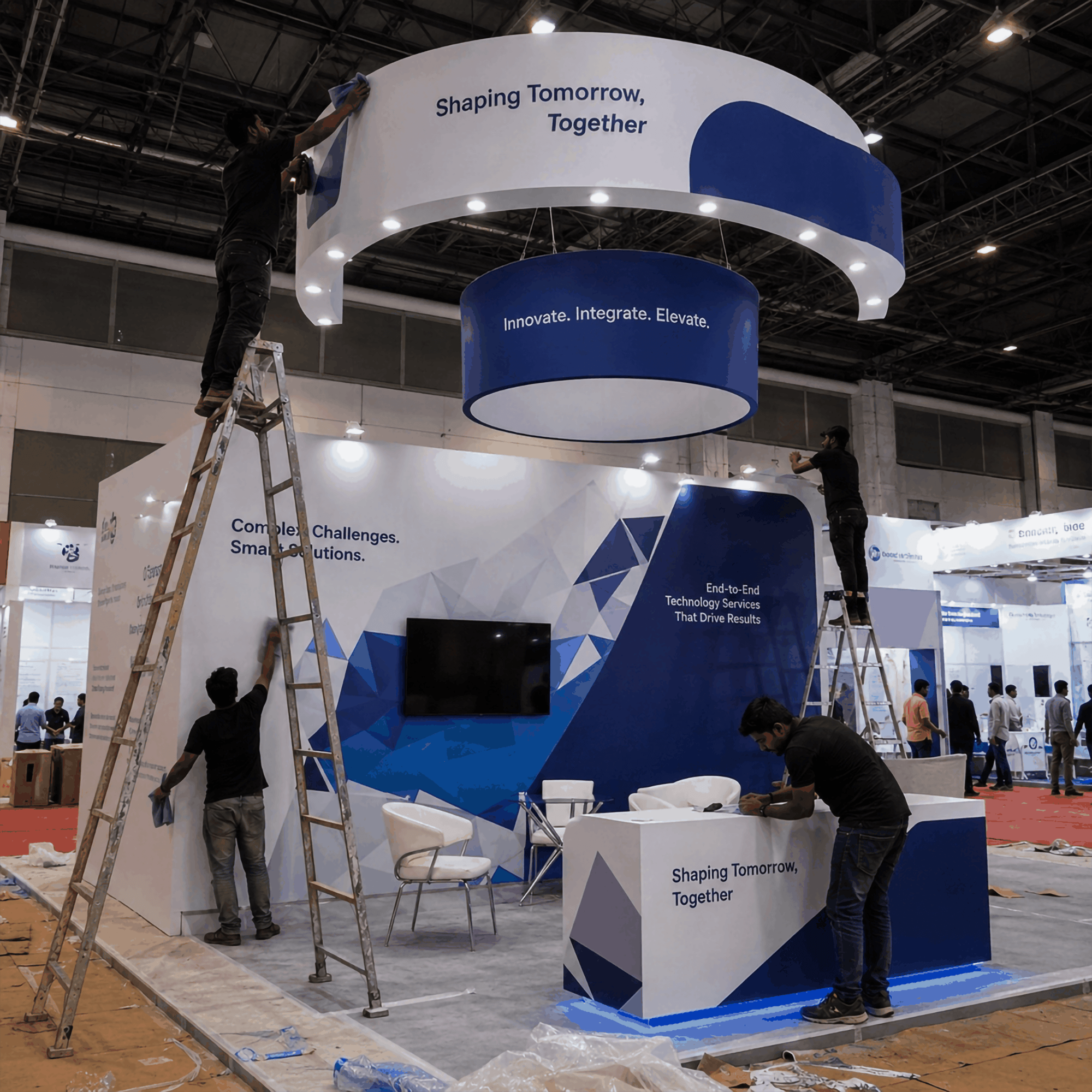 Branding installation in exhibition stall